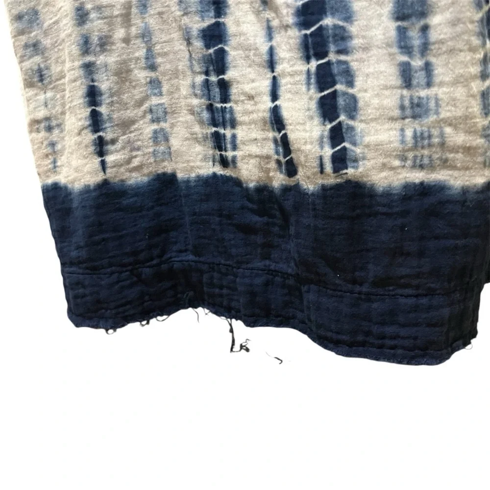 NATURAL LIFE Blue Tie-Dye Maxi Dress 100% Cotton Crinkle Gauze Boho - Picture 5 of 10